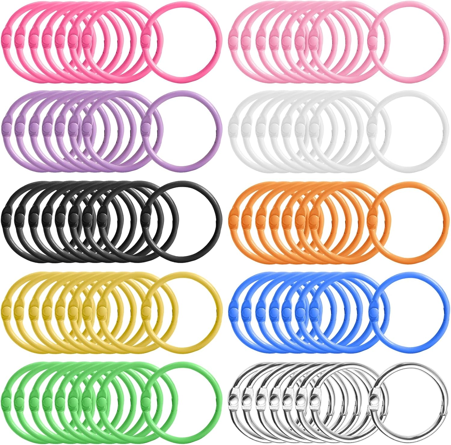 Anneaux de reliure métalliques colorés